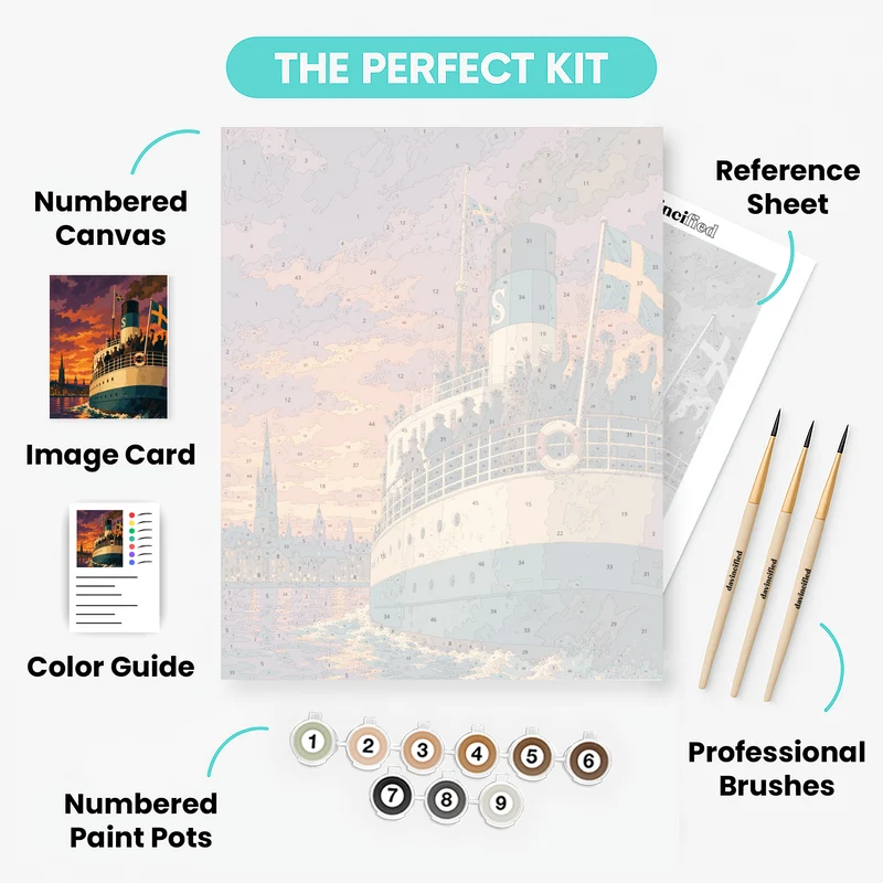 Stockholm Farewell Steamer - Paint by Numbers Kit