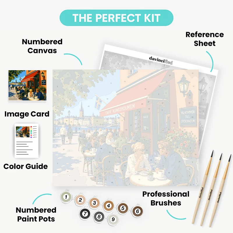 Café Kungsholmen Terrace - Paint by Numbers Kit