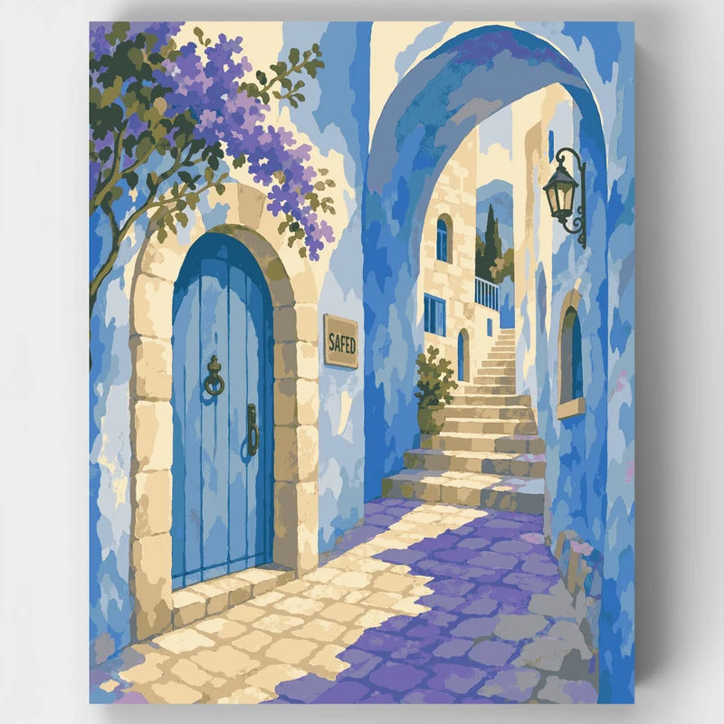 Safed Blue Alley - Paint by Numbers Kit