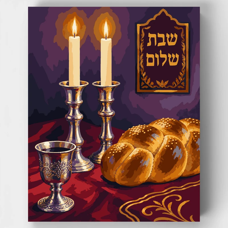 Shabbat Candlelight - Paint by Numbers Kit