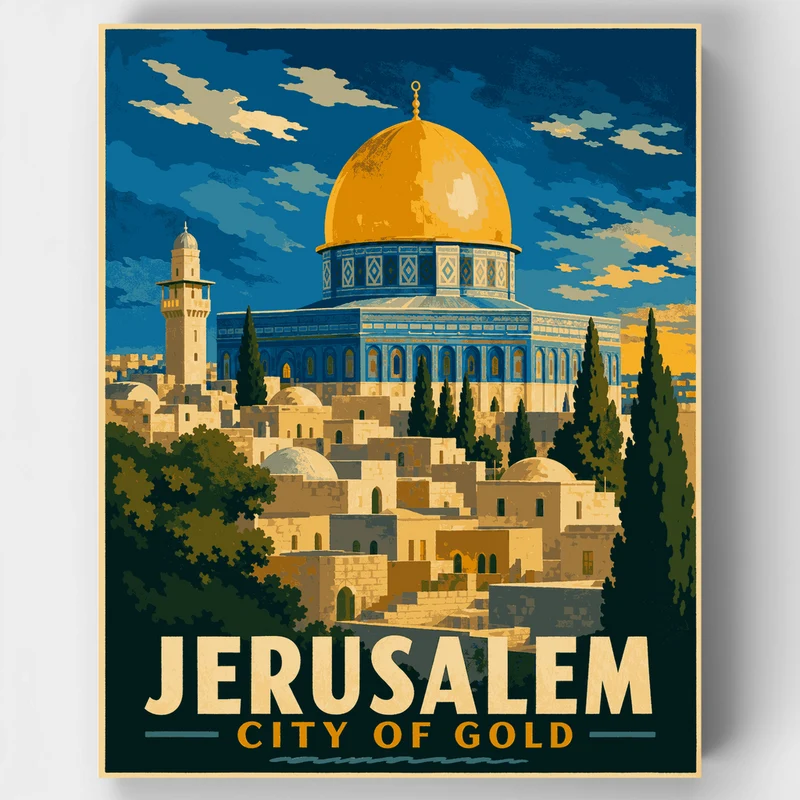 Dome of the Rock at Dusk - Paint by Numbers Kit