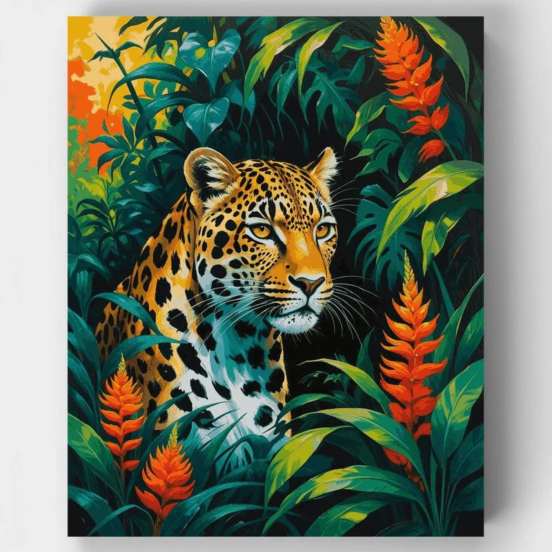 Jaguar in the Jungle - Paint by Numbers Kit