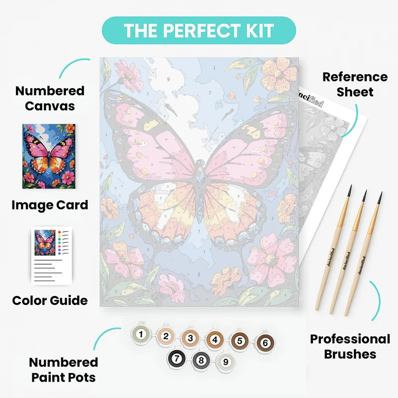 Vibrant Butterfly Garden - Paint by Numbers Kit