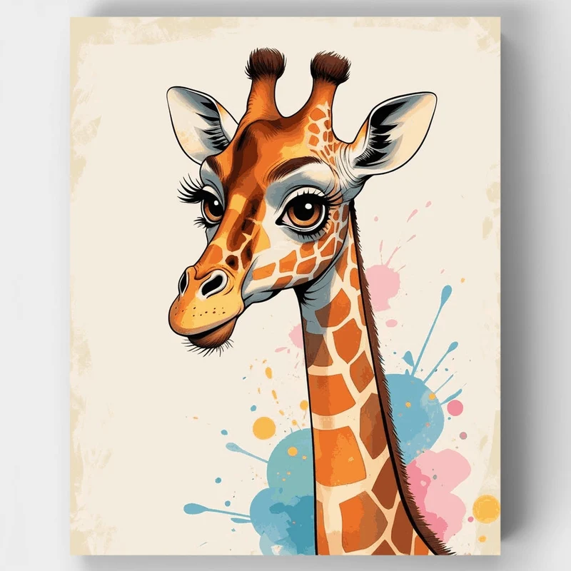 Whimsical Giraffe Portrait - Paint by Numbers Kit