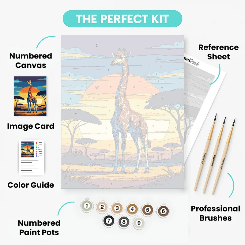 Giraffe at Sunset - Paint by Numbers Kit