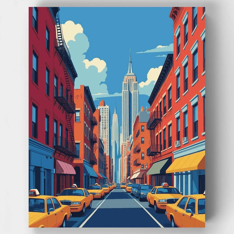 New York City Street View - Paint by Numbers Kit