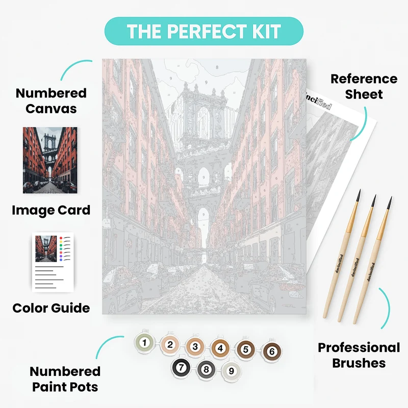 Manhattan Bridge from Brooklyn Street - Paint by Numbers Kit