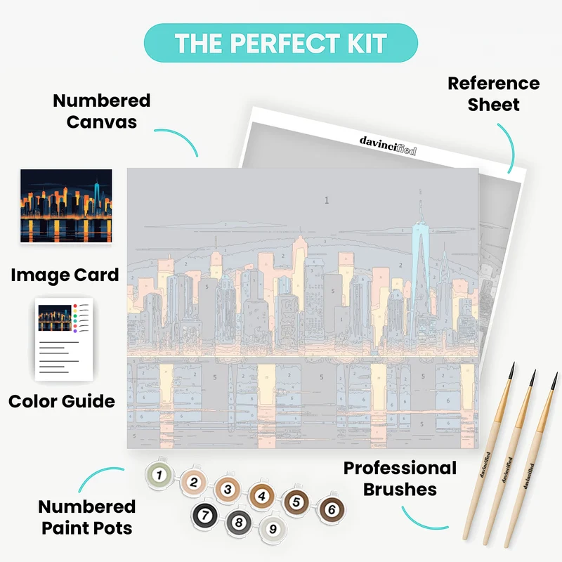 New York Skyline at Dusk - Paint by Numbers Kit