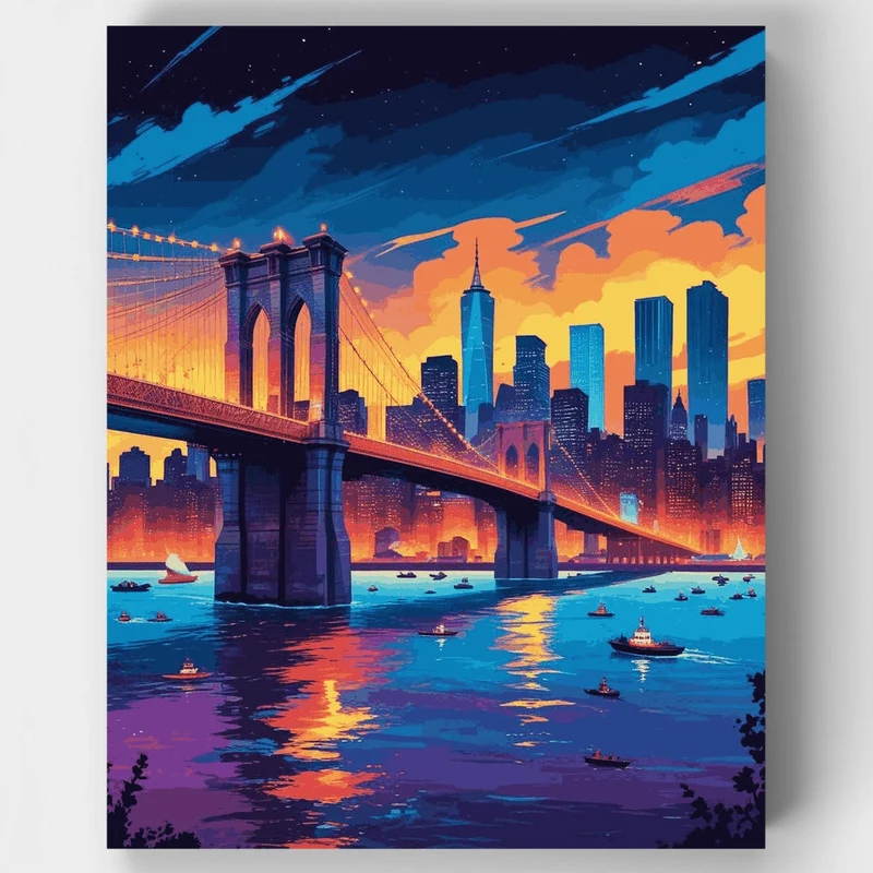 Brooklyn Bridge at Sunset - Paint by Numbers Kit