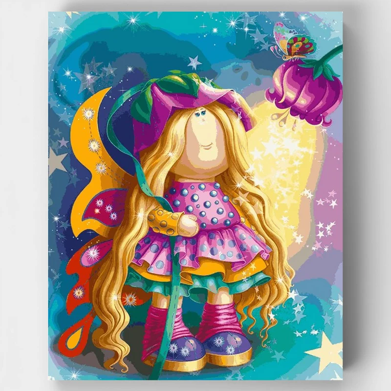 "Butterfly Cutie Doll" Paint by Numbers Kit