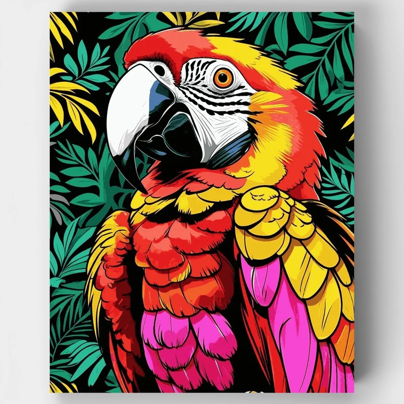 Vibrant Macaw Parrot - Paint by Numbers Kit