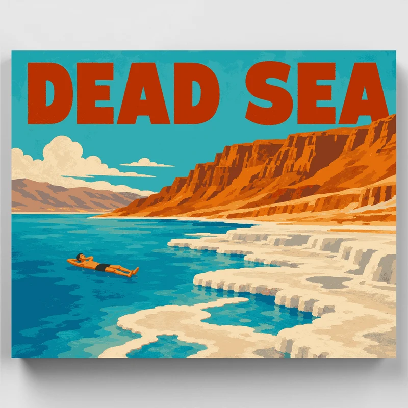 Floating on the Dead Sea - Paint by Numbers Kit