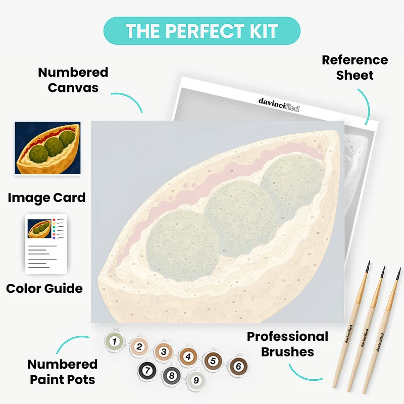 Falafel Pita Cross-Section - Paint by Numbers Kit