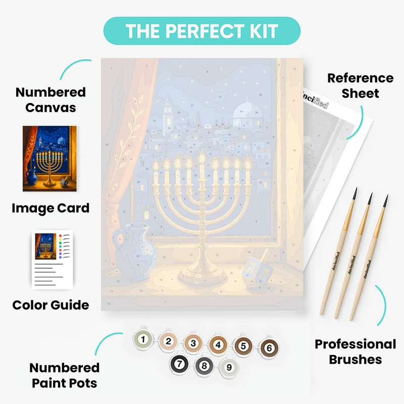Menorah Window Glow - Paint by Numbers Kit