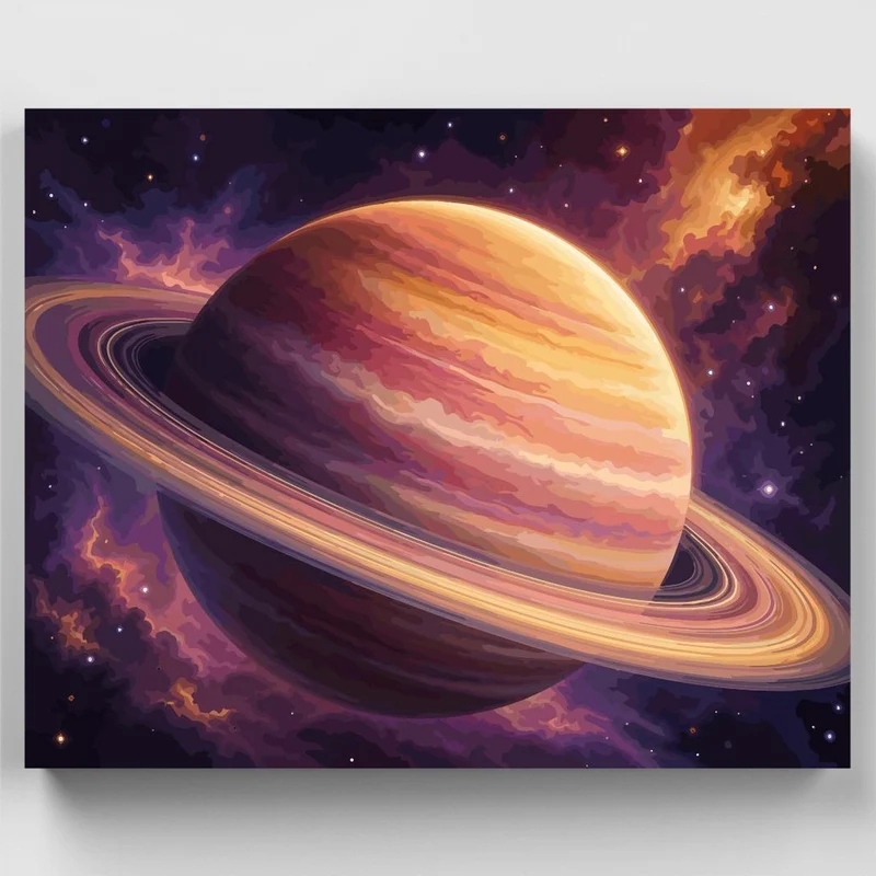 Amber Ringed Planet - Paint by Numbers Kit