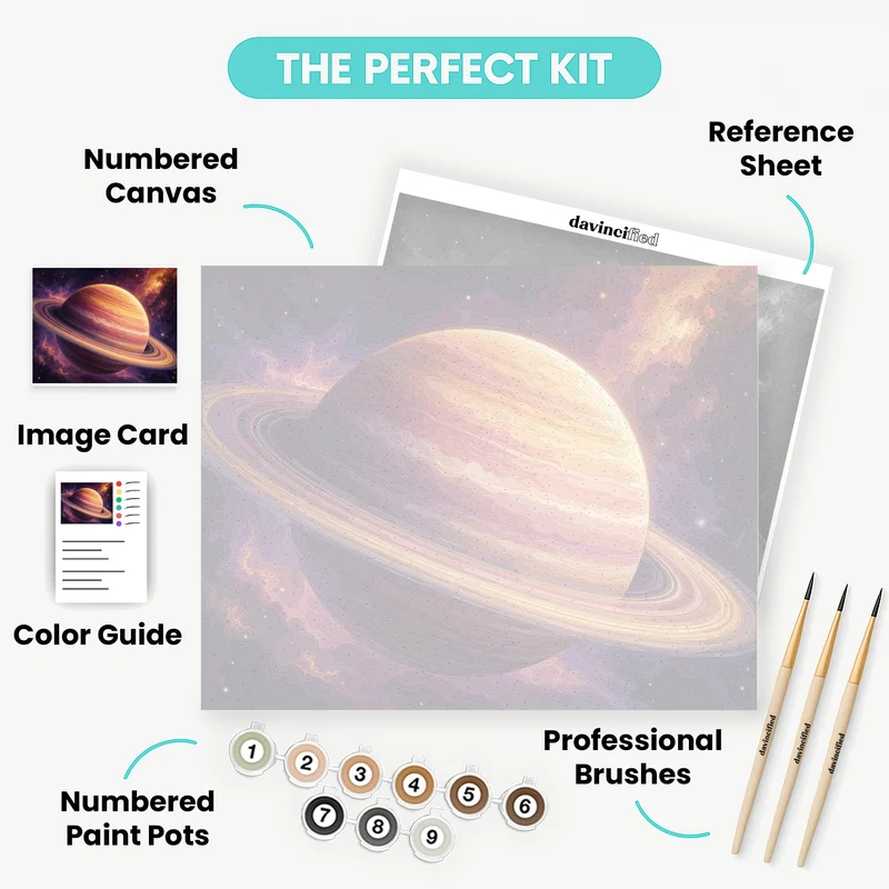 Amber Ringed Planet - Paint by Numbers Kit
