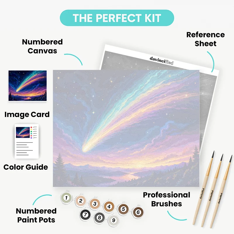 Rainbow Comet Sky - Paint by Numbers Kit