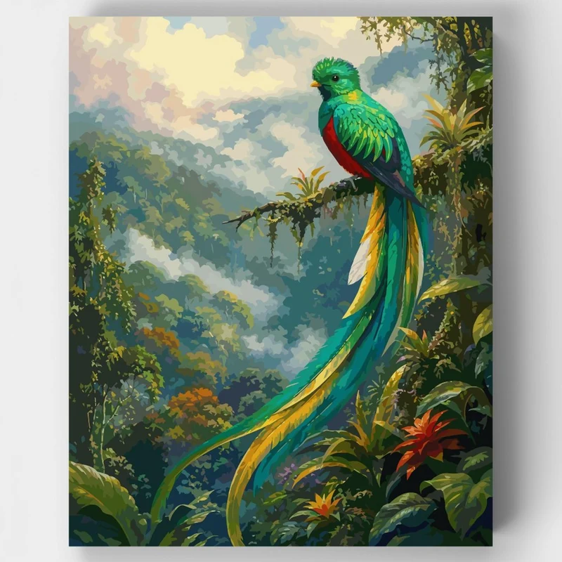 Resplendent Quetzal Perch - Paint by Numbers Kit