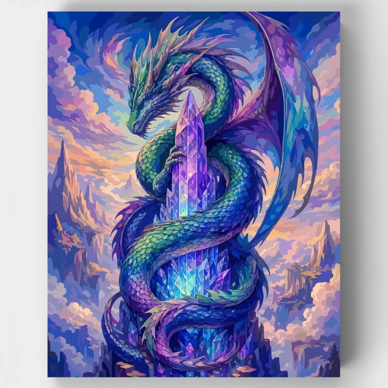 Crystal Spire Dragon - Paint by Numbers Kit