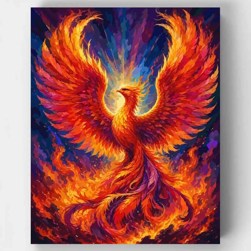 Phoenix Rising in Flame - Paint by Numbers Kit