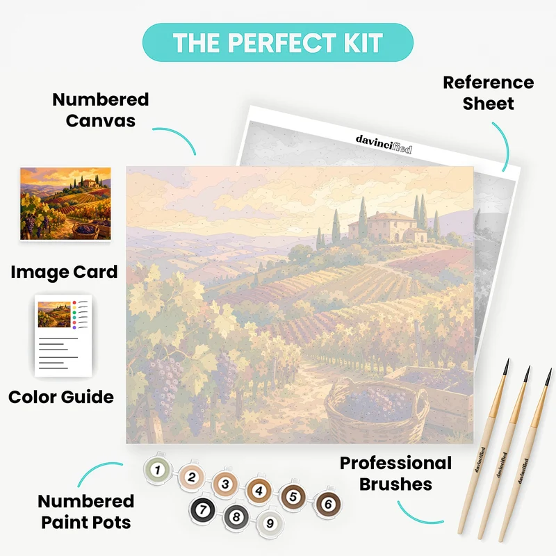Tuscan Vineyard Harvest - Paint by Numbers Kit
