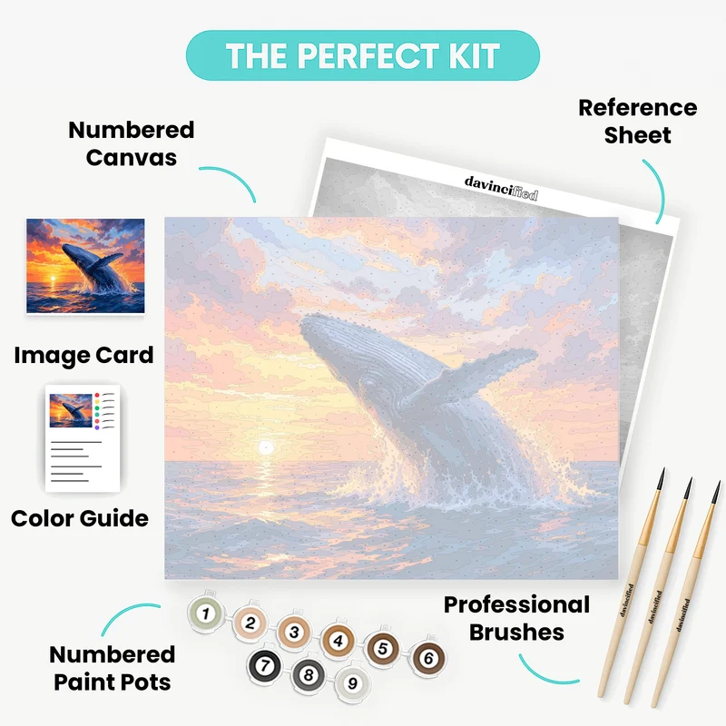 Breaching Humpback Sunset - Paint by Numbers Kit