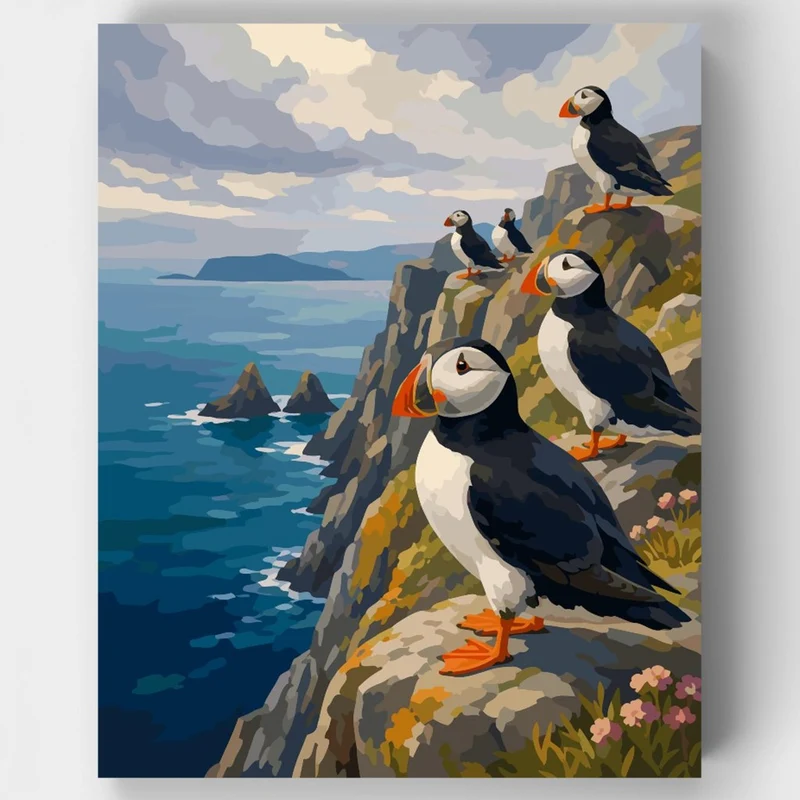 Puffin Cliffside Watch - Paint by Numbers Kit