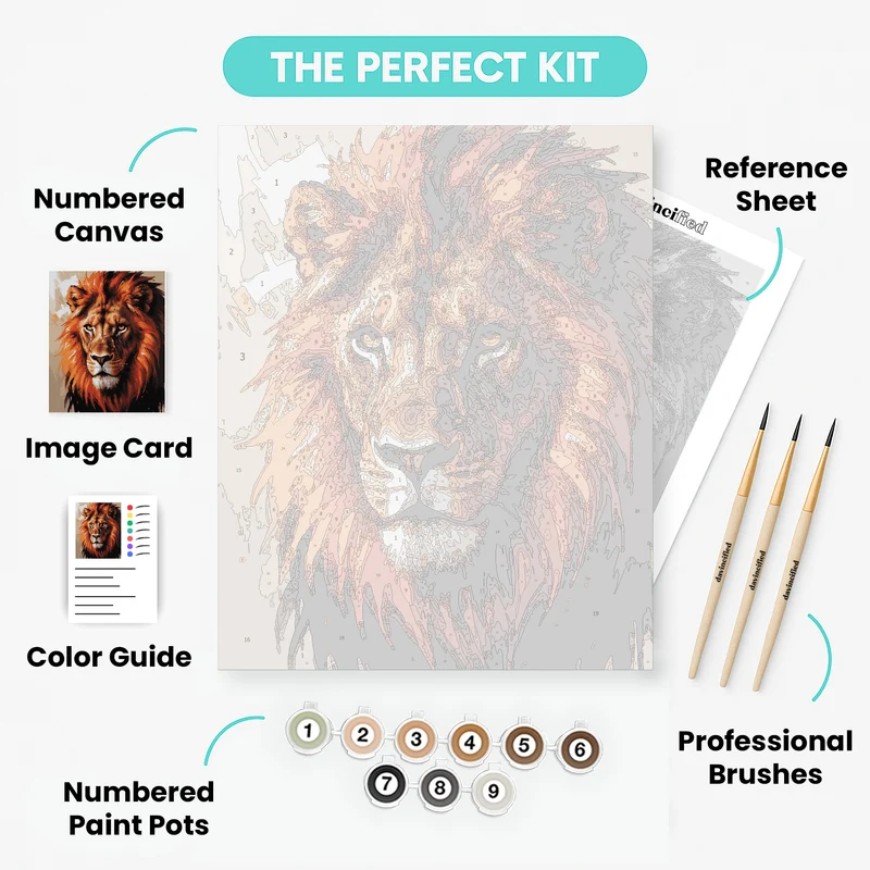 Majestic Fiery Lion - Paint by Numbers Kit