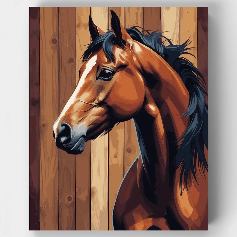 Majestic Bay Horse Portrait - Paint by Numbers Kit