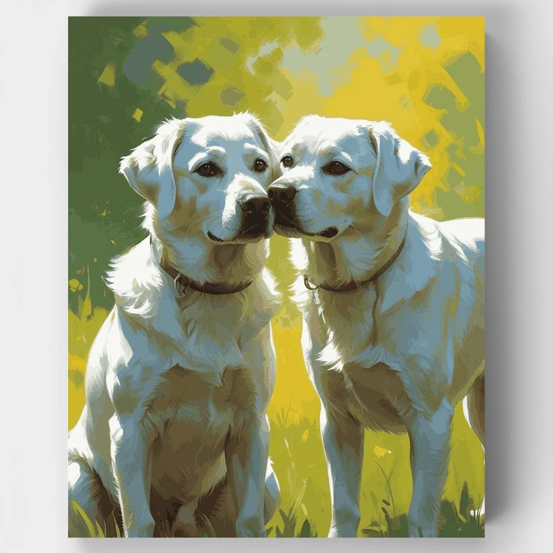 Two Golden Labradors - Paint by Numbers Kit