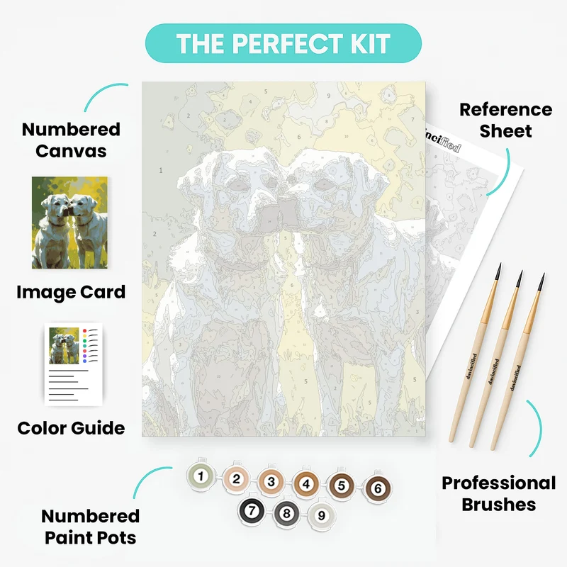 Two Golden Labradors - Paint by Numbers Kit