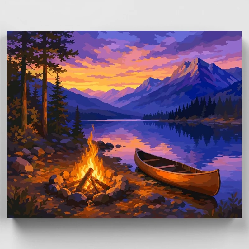 Lakeside Campfire Glow - Paint by Numbers Kit