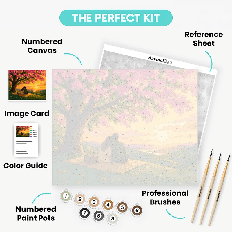 Cherry Blossom Sunset Picnic - Paint by Numbers Kit