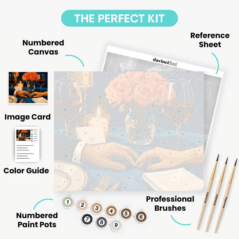 Candlelit Anniversary Toast - Paint by Numbers Kit