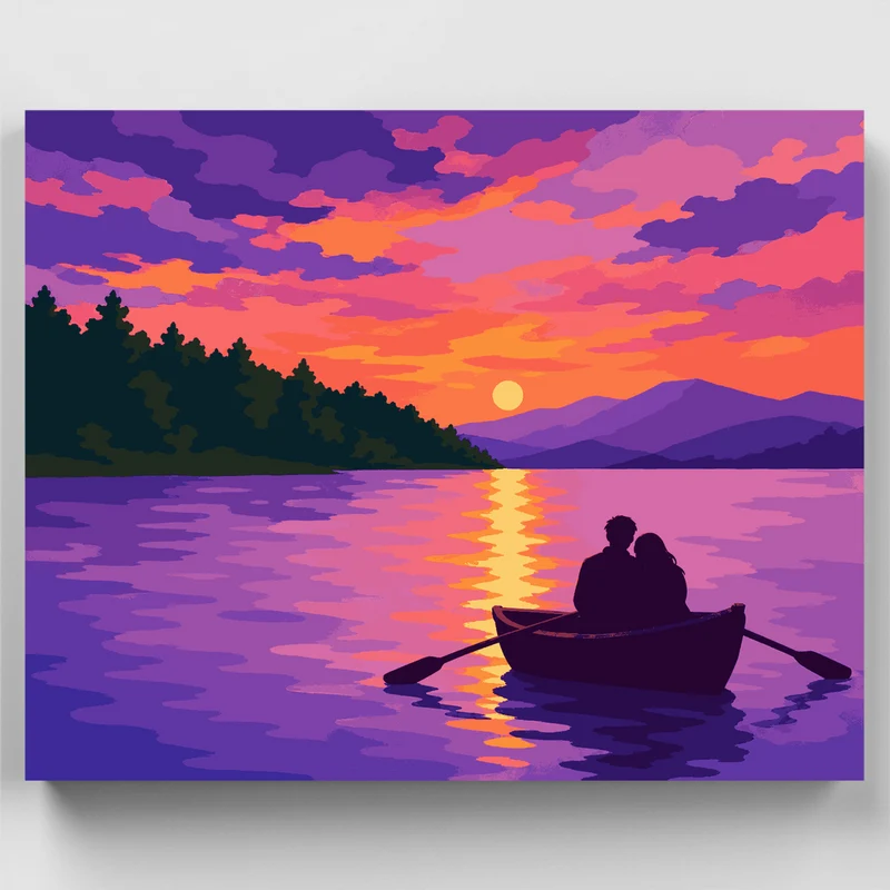 Twilight Rowboat Romance - Paint by Numbers Kit