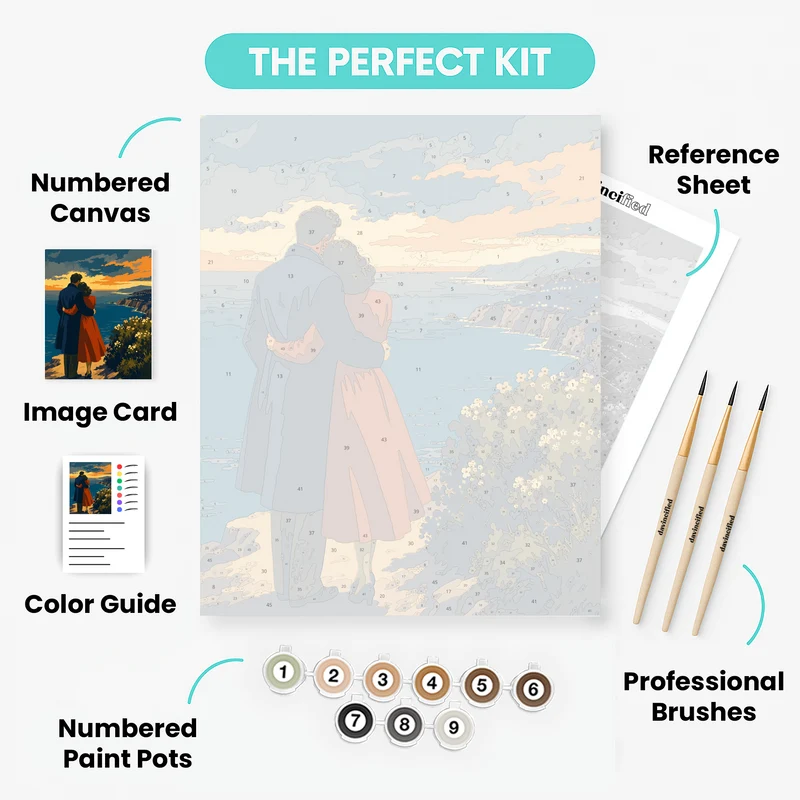 Cliffside Embrace at Dusk - Paint by Numbers Kit