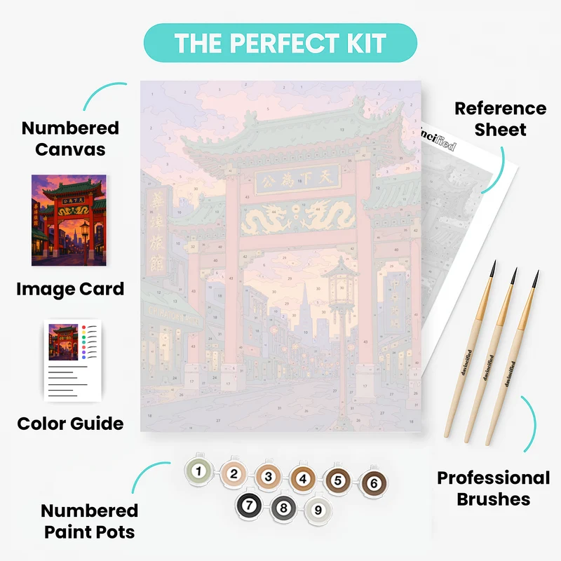 Twilight Paifang Gate - Paint by Numbers Kit