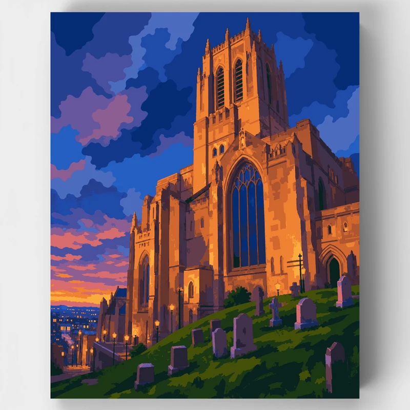 Liverpool Cathedral Twilight - Paint by Numbers Kit