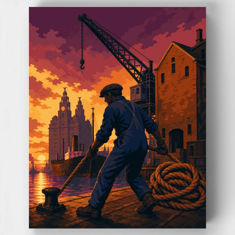 Liverpool Quayside Dawn - Paint by Numbers Kit