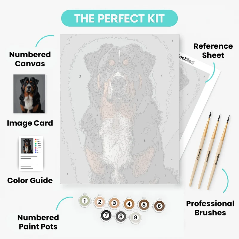 Regal Bernese Mountain Dog Studio Portrait - Paint by Numbers Kit