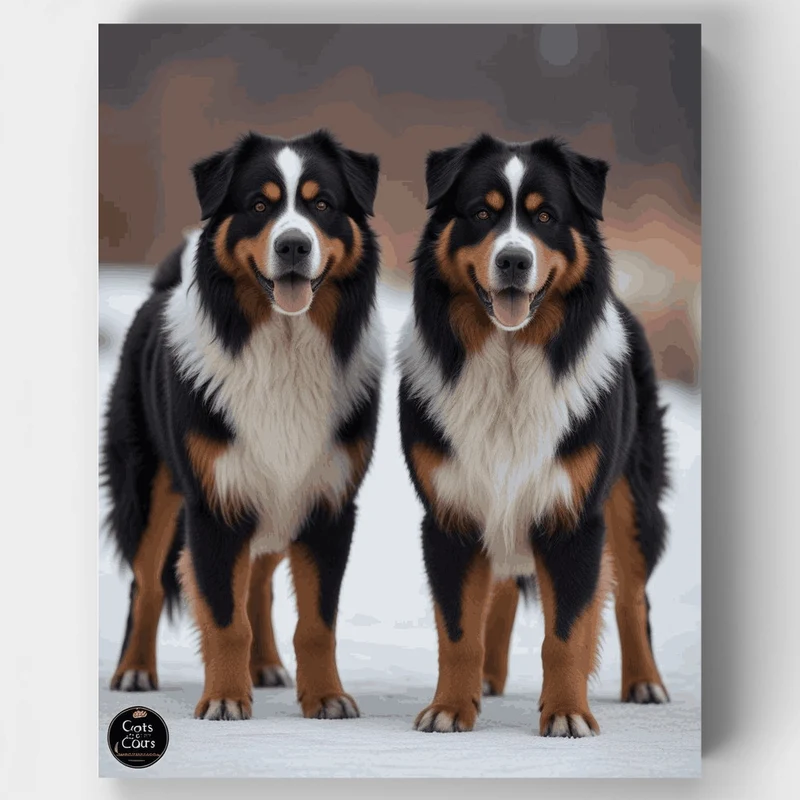 Two Bernese Mountain Dogs - Paint by Numbers Kit