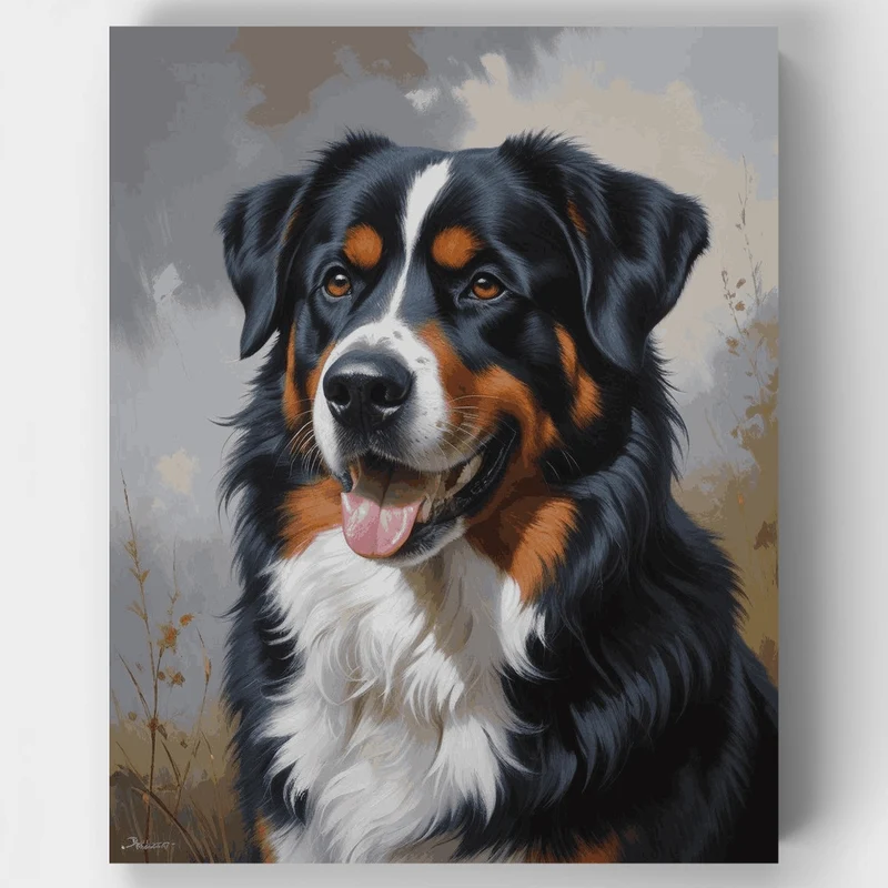 Noble Bernese Mountain Dog in Countryside - Paint by Numbers Kit