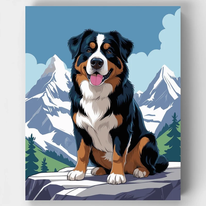 Bernese Mountain Dog - Paint by Numbers Kit