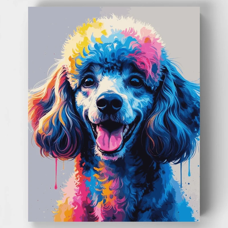 Colorful Poodle Portrait - Paint by Numbers Kit
