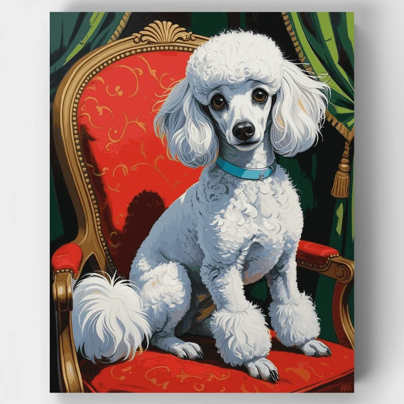 Elegant Poodle Portrait - Paint by Numbers Kit