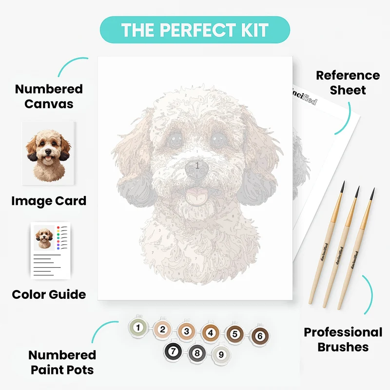 Adorable Cavapoo Portrait - Paint by Numbers Kit
