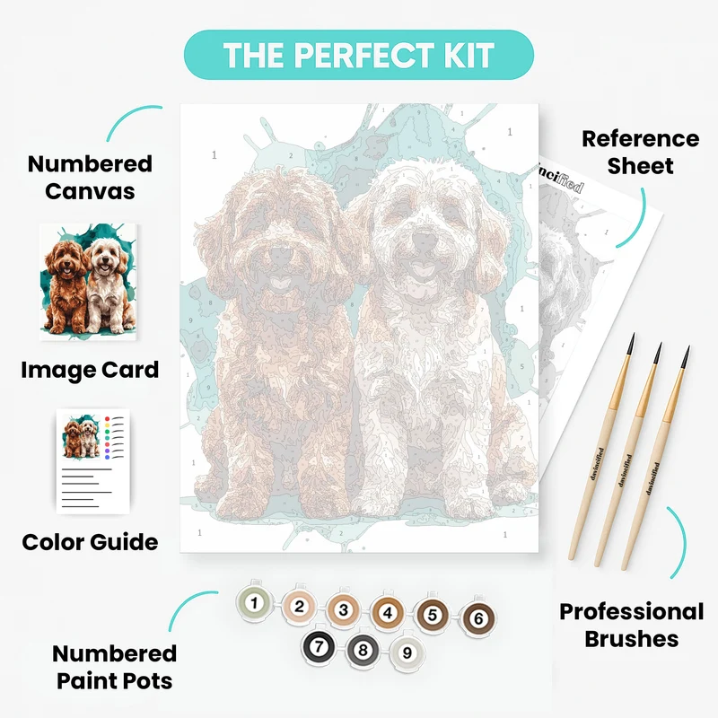 Adorable Cavapoo Duo - Paint by Numbers Kit