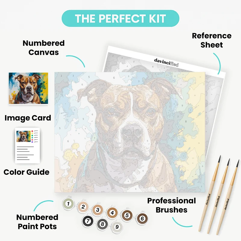 Pitbull Portrait - Paint by Numbers Kit