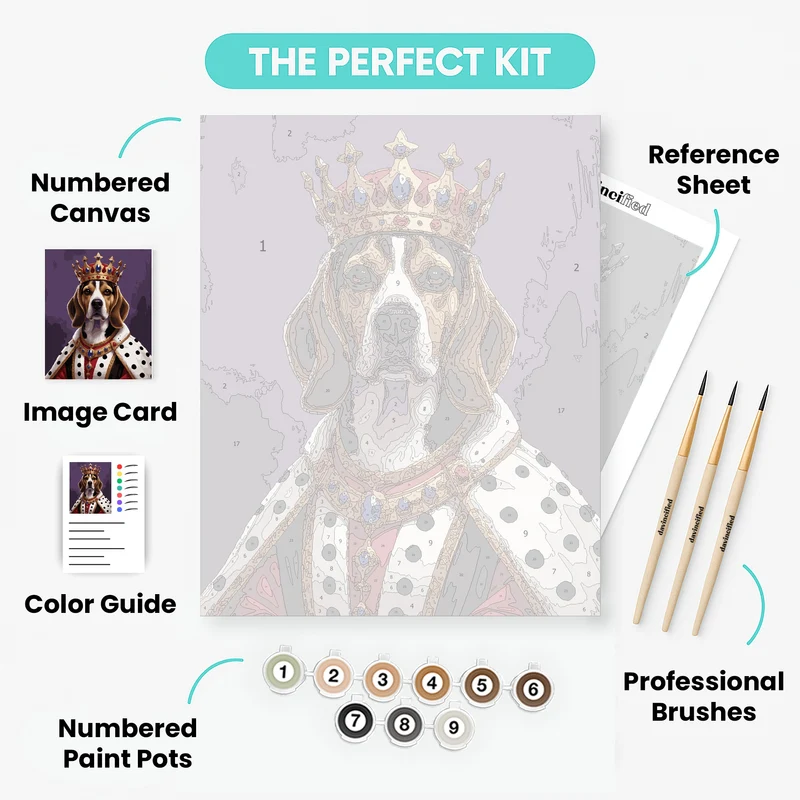 Royal Beagle Portrait - Paint by Numbers Kit