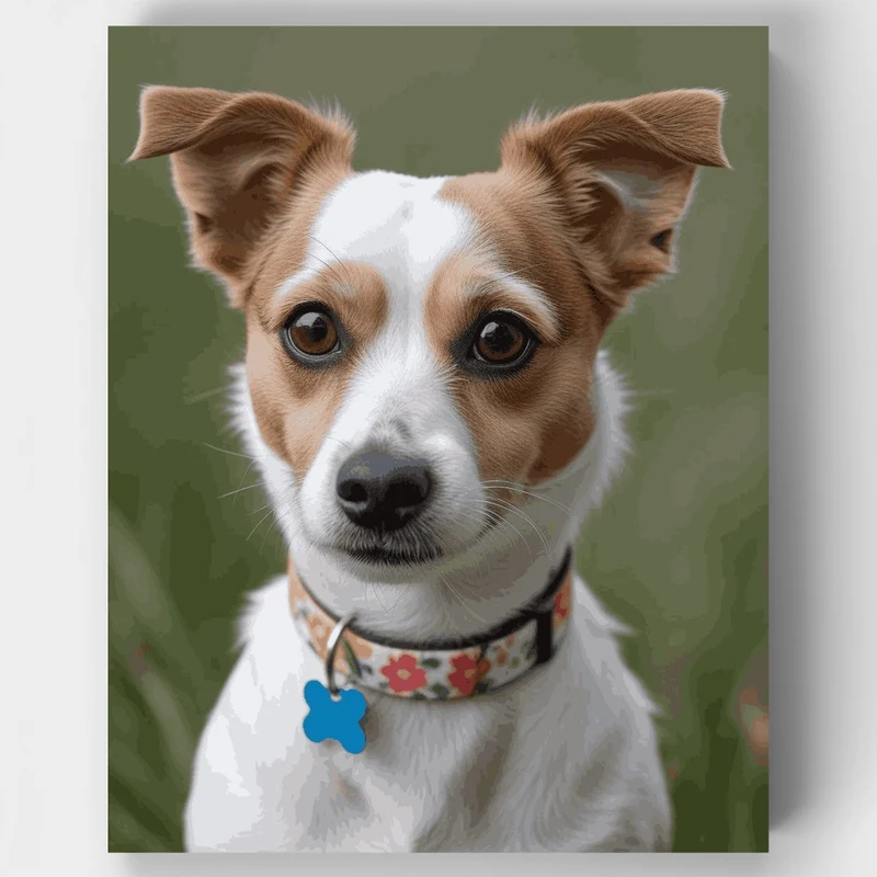 Adorable Jack Russell Portrait - Paint by Numbers Kit